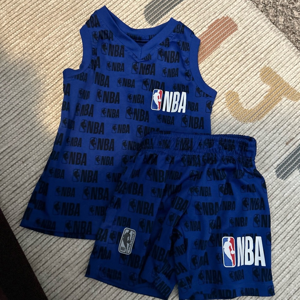 NBA Kids Blue Logo Tank and Shorts Set